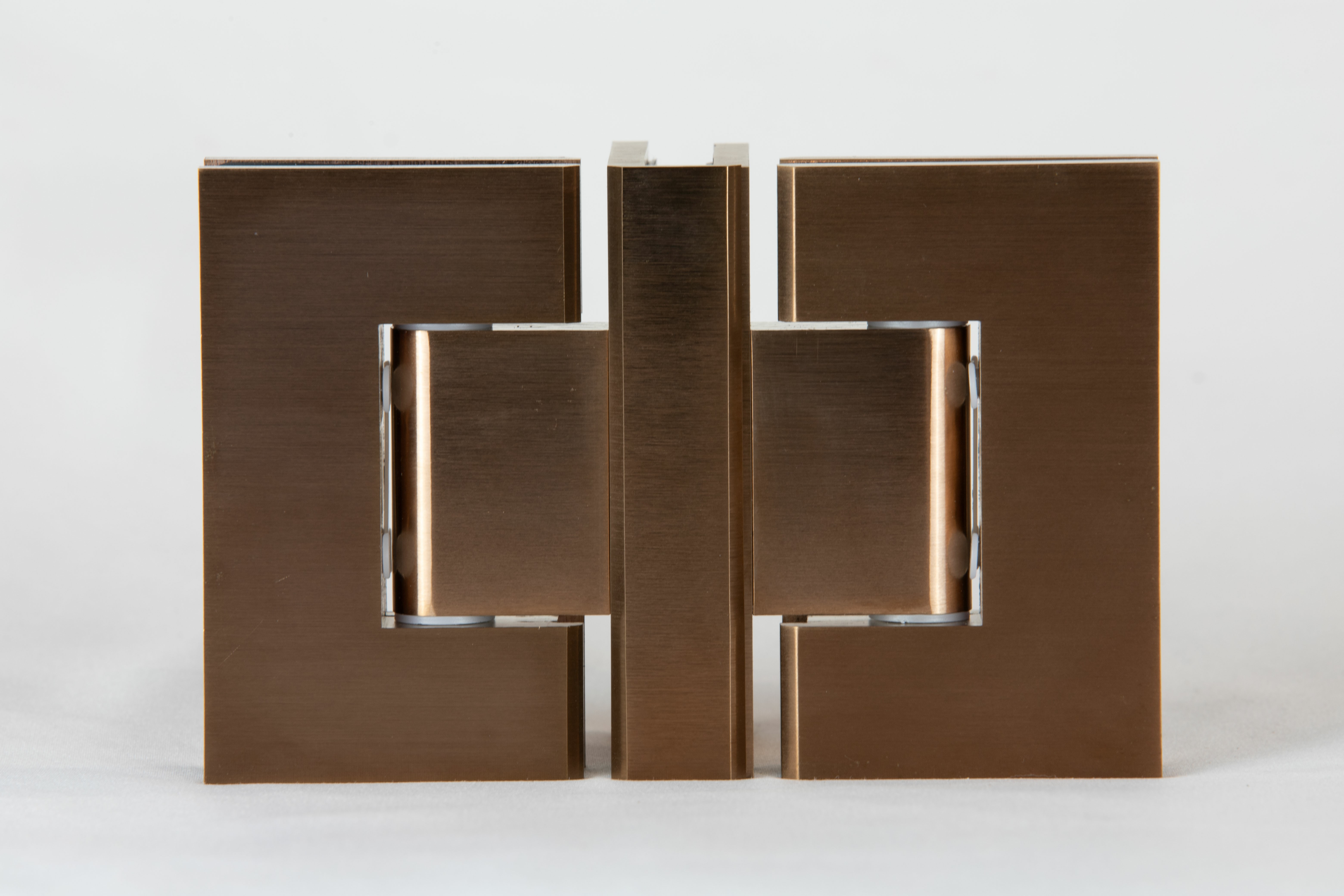 Shower Hinge - Back to Back Glass to Glass- Brushed Rose Gold