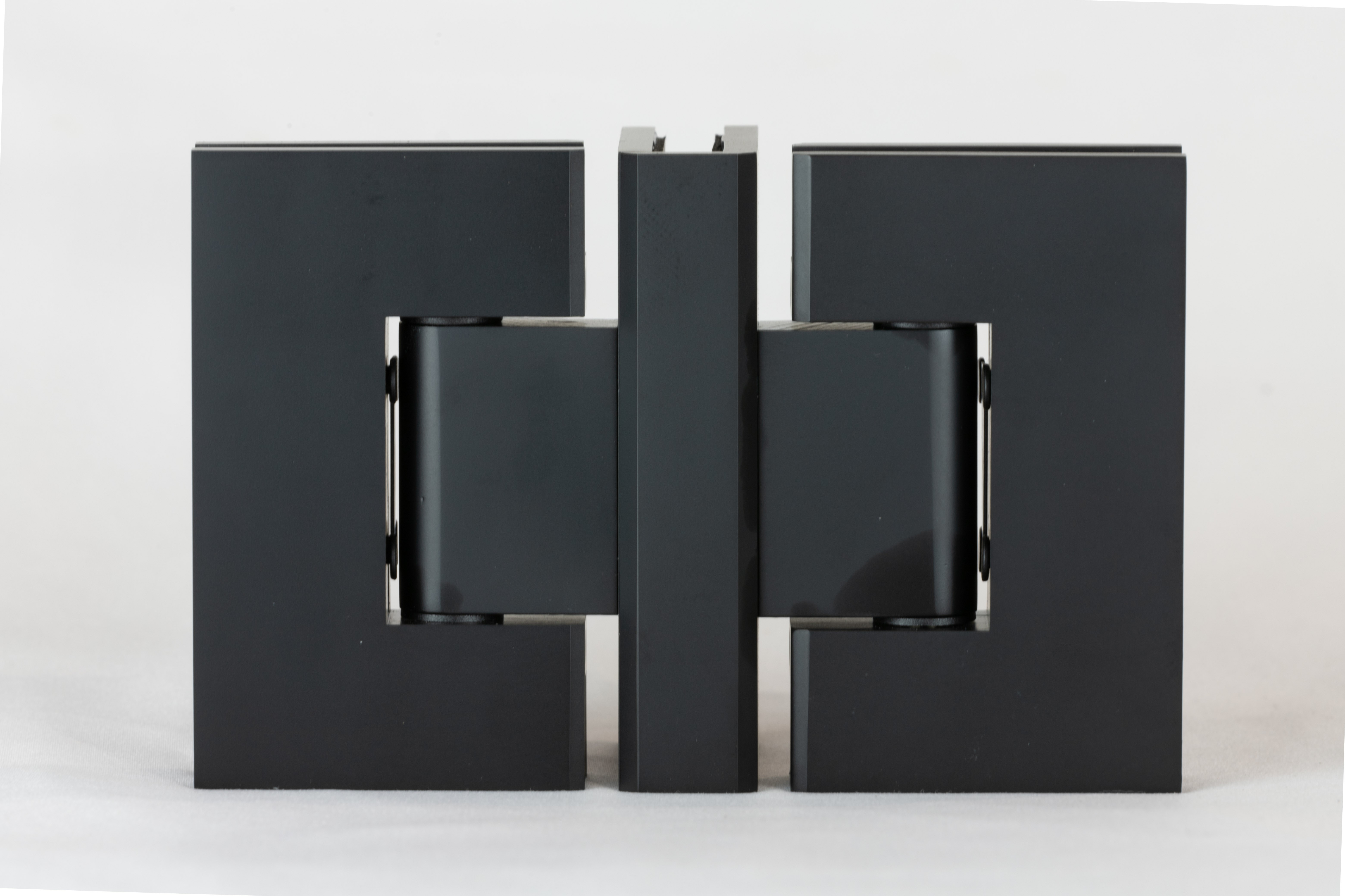 Hinge for glass shower - three way glass connection in matt black