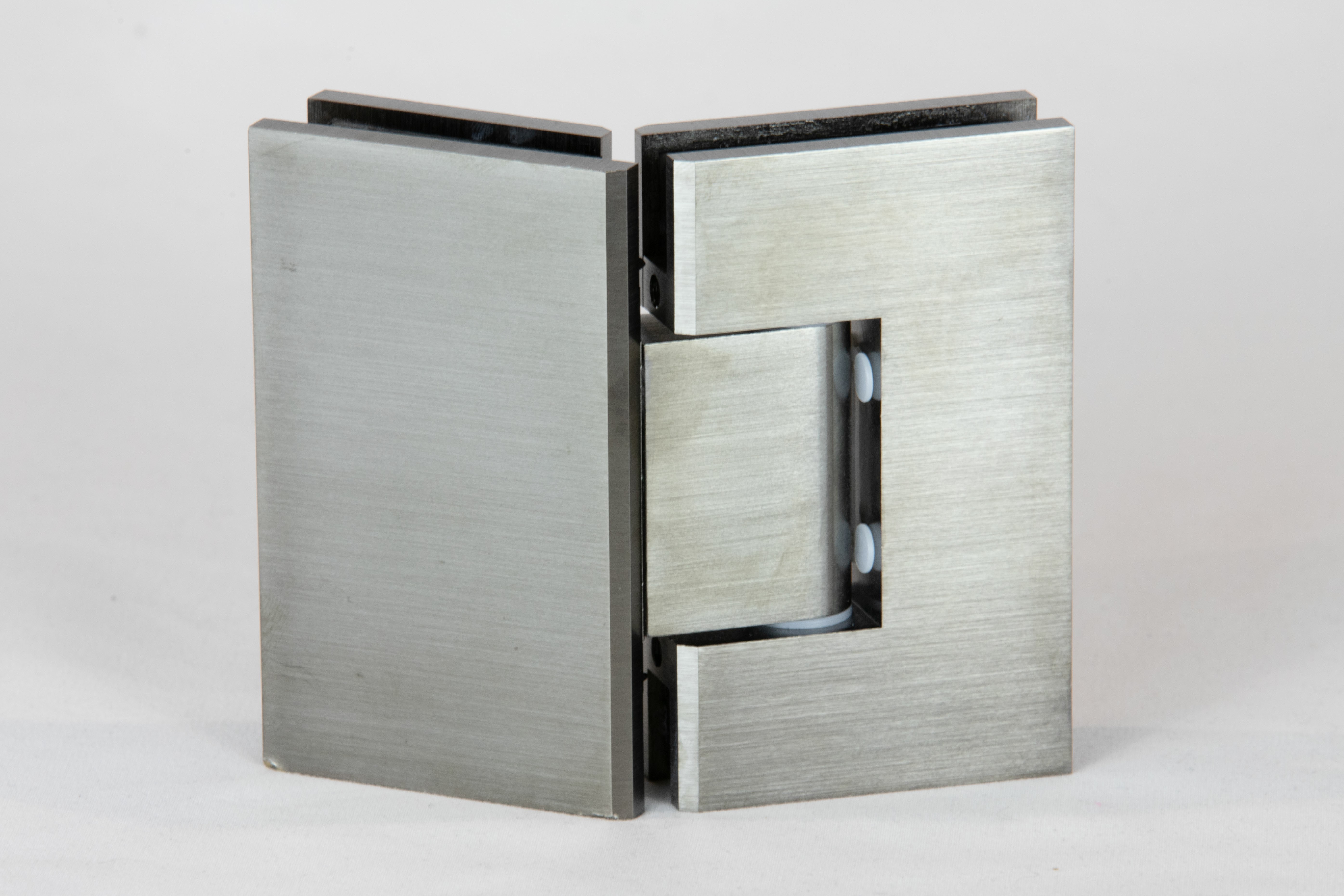 Heavy duty shower hinge in 135 degrees for glass to glass in brushed gun black