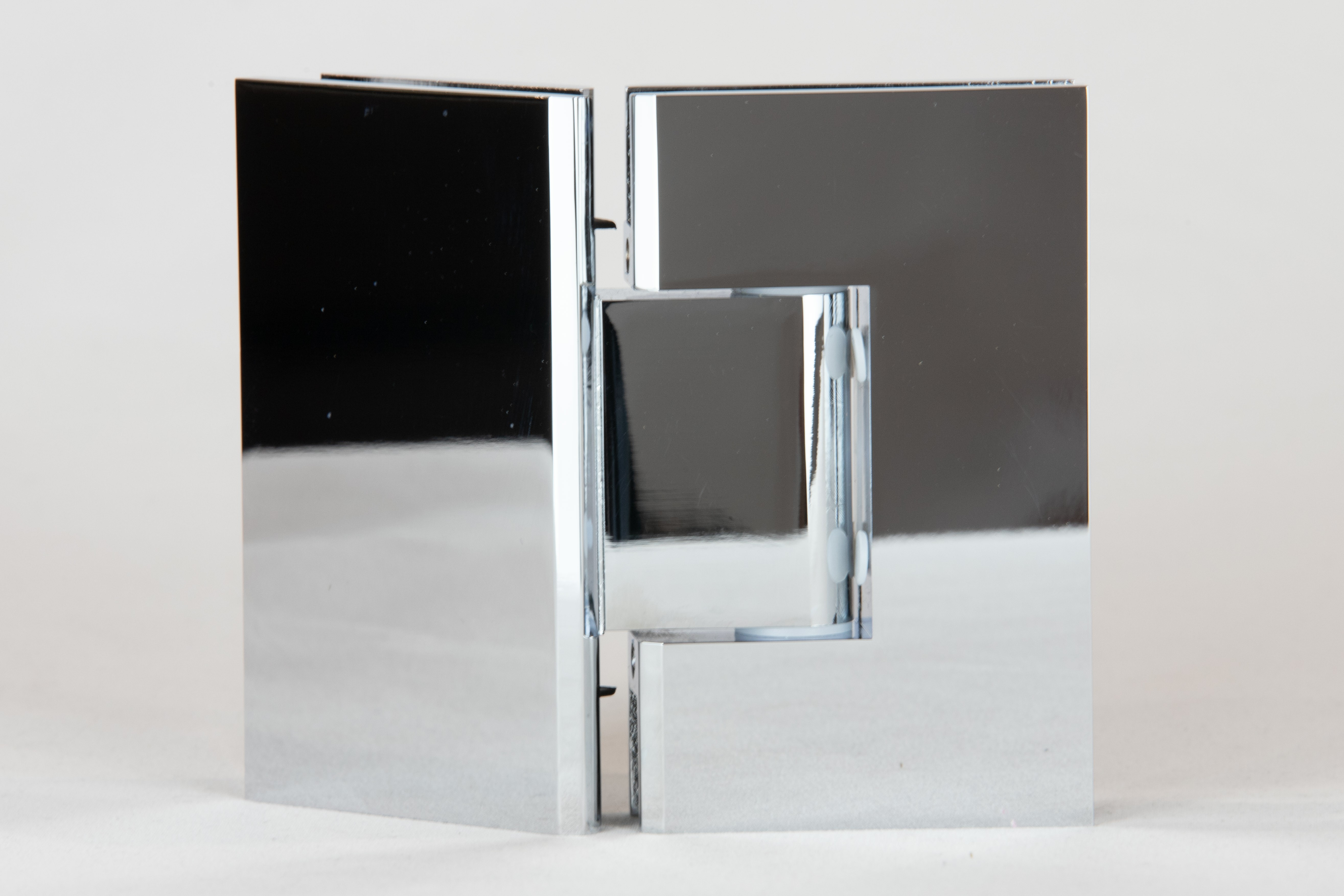 Polished chrome finish for 135 degree shower hinge for heavy duty applications