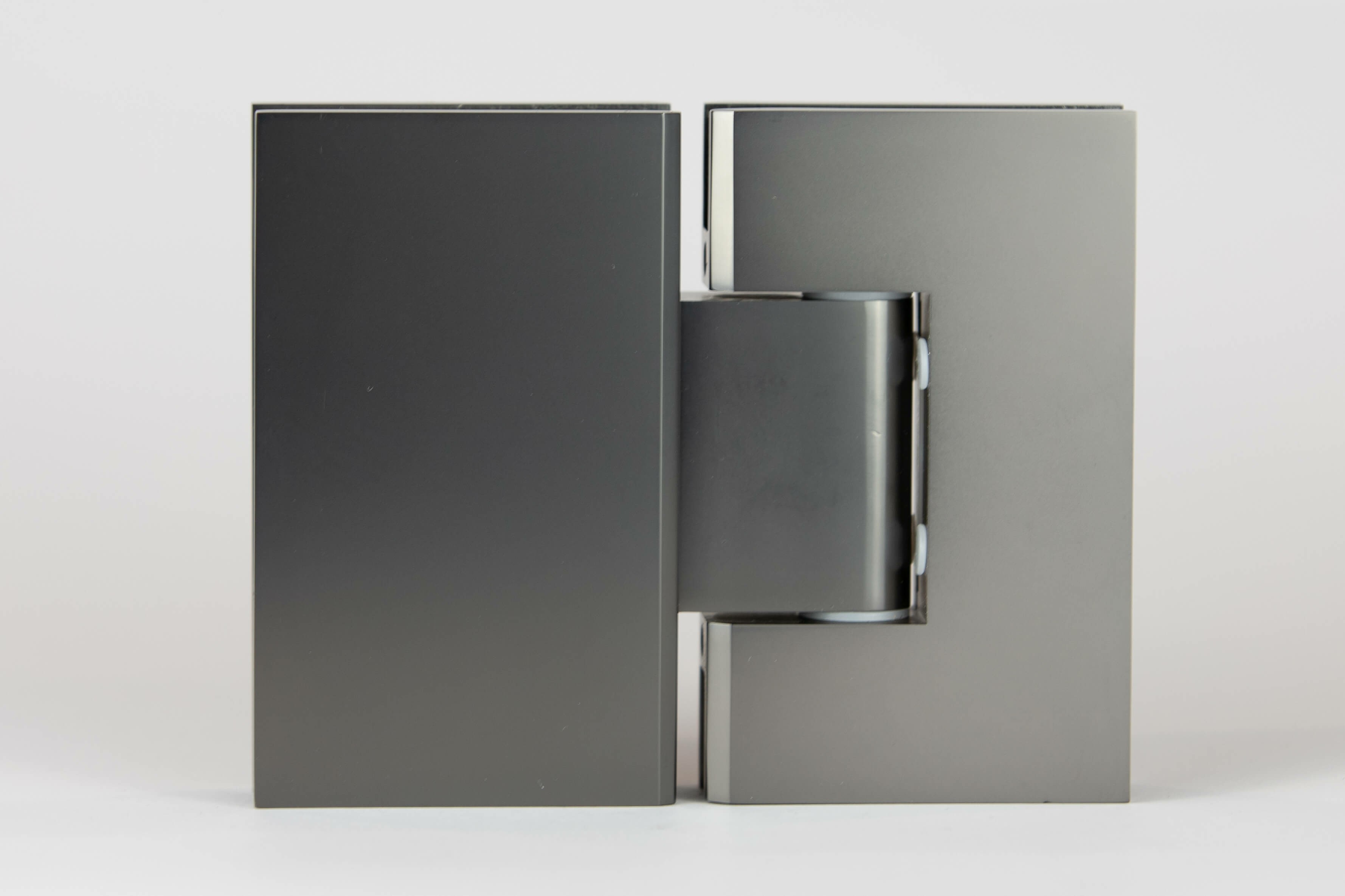 ES2 GBD - 180 degree glass to glass shower hinge in a Gun Black Dumb Oil finish