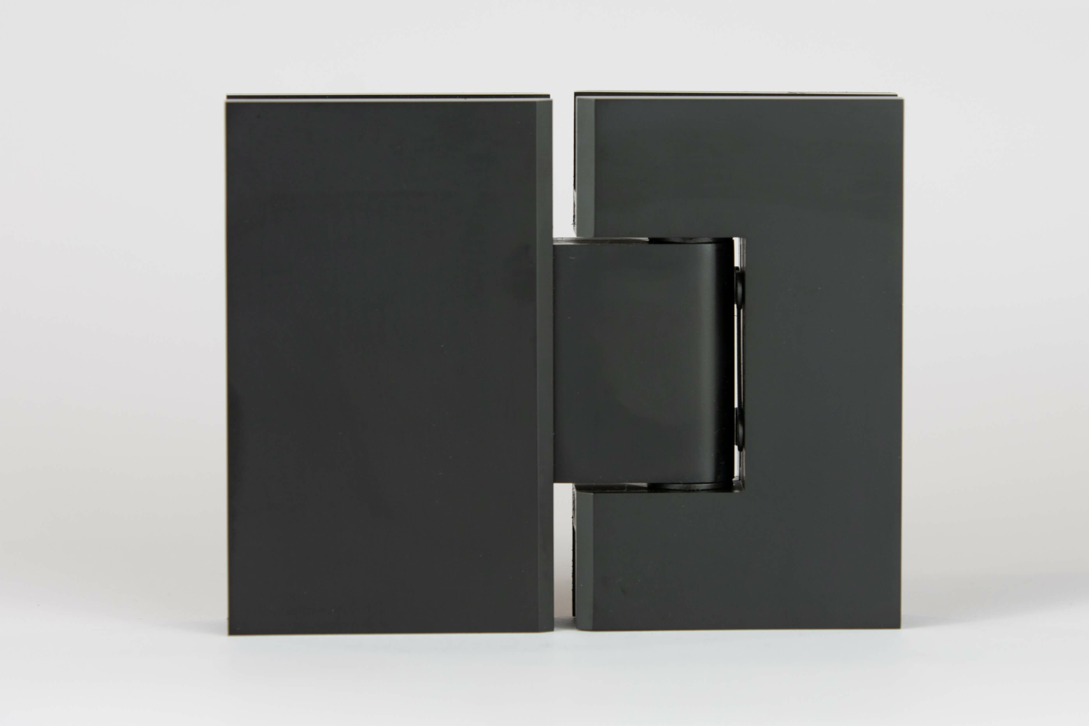 Matt black finish for heavy duty glass to glass shower hinge