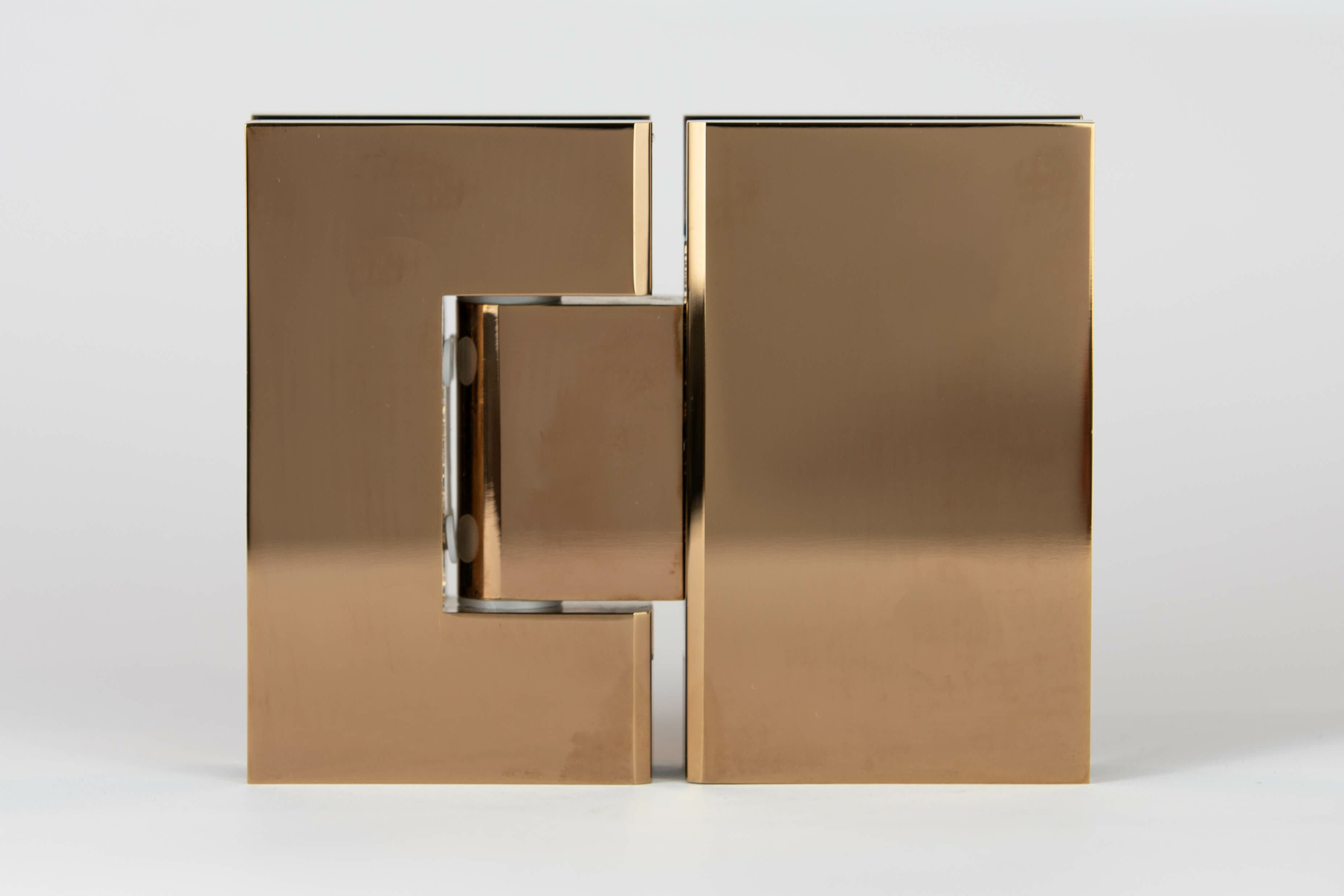 ES2 RG - 180 degree glass to glass shower hinge in a rose gold finish