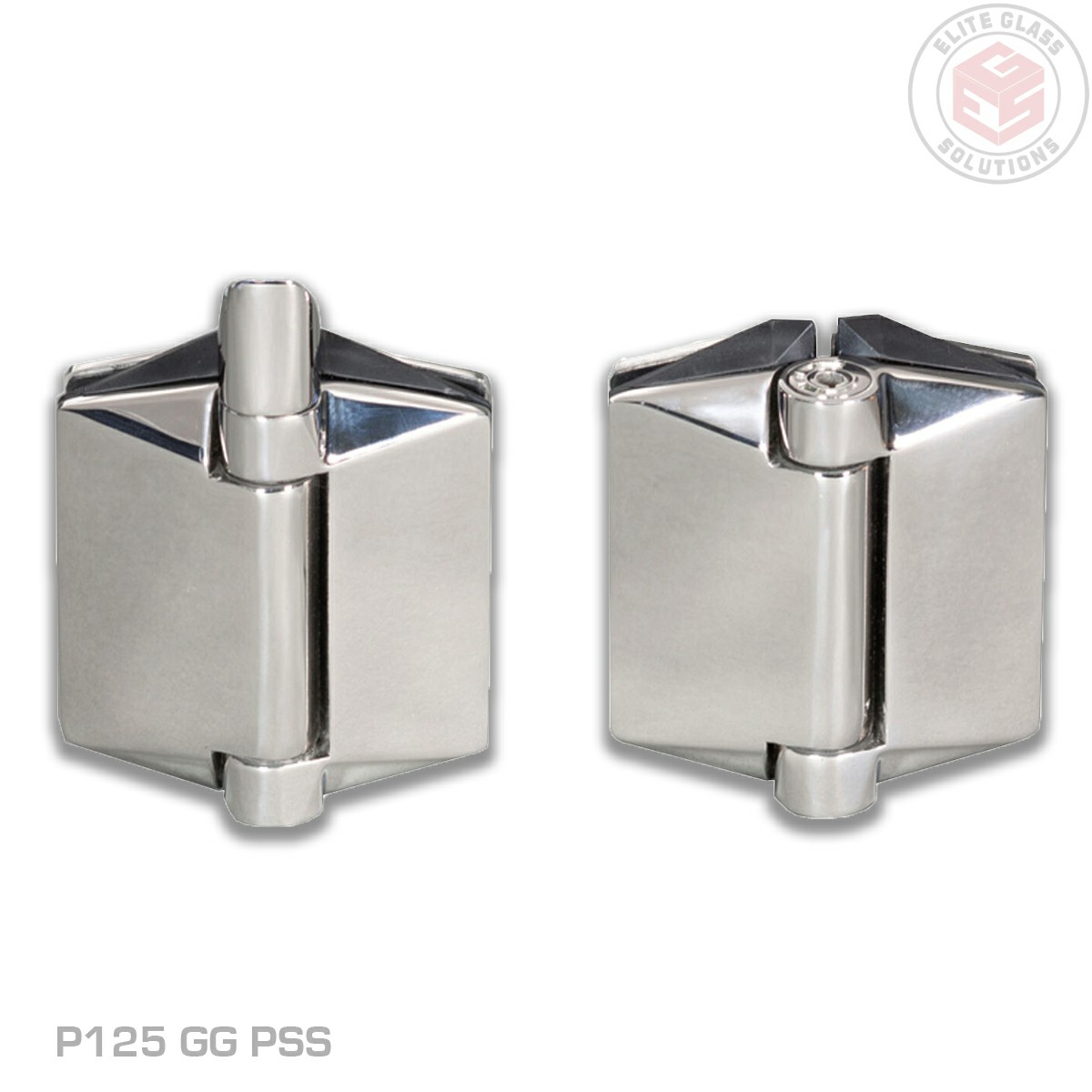 Soft close hinge polished stainless steel from Polaris Hinges