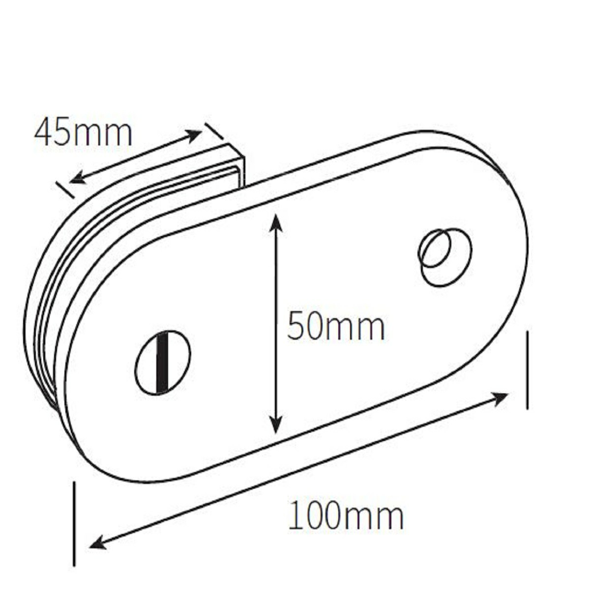 Fixed bracket - 180 Degree Glass to Wall Round Shape - Brushed Gold ...