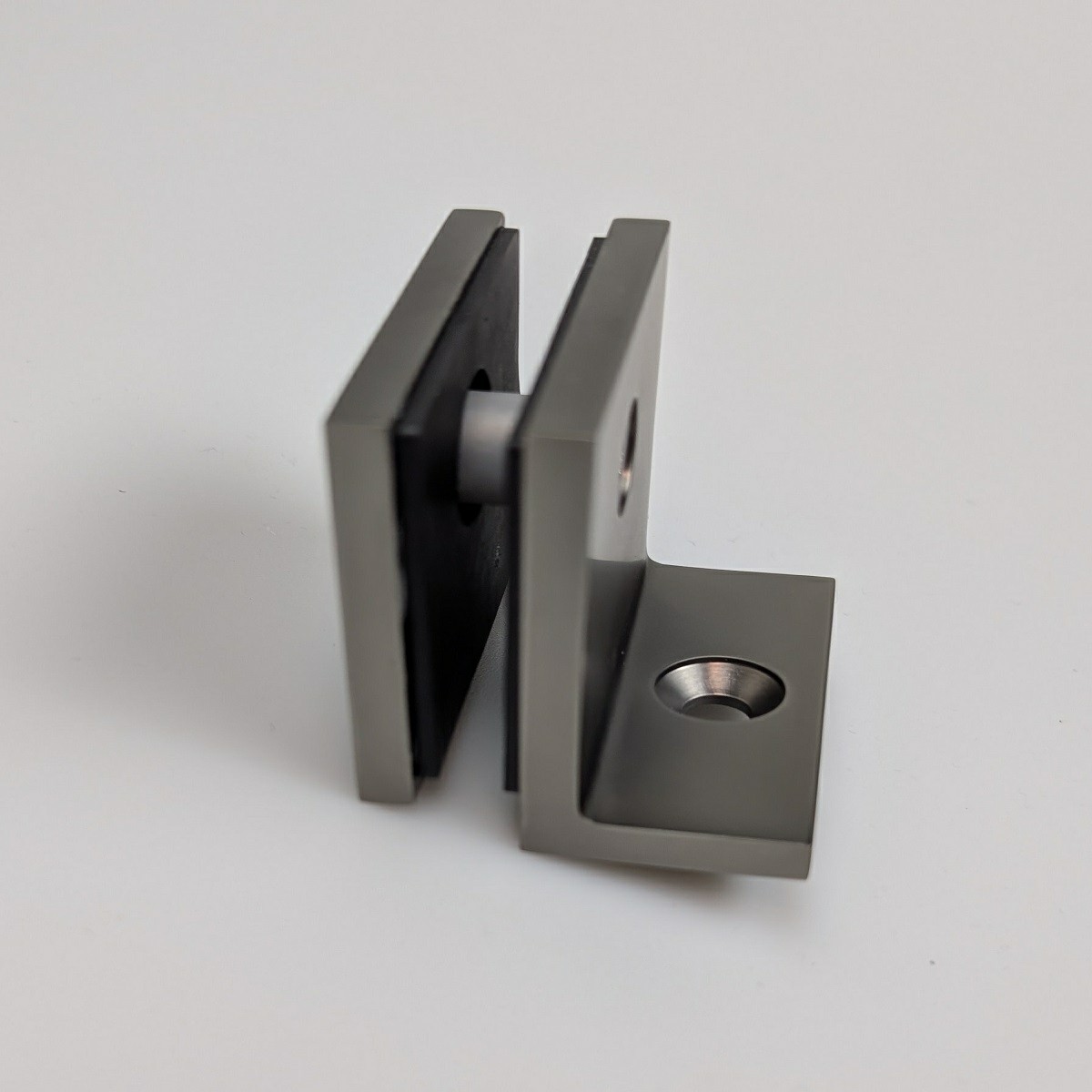 Shower Bracket - Square Wall Mount with Custom Bracket - Gun Black Dumb ...