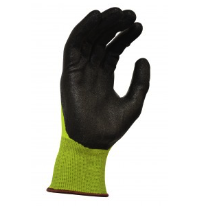 A close-up of glass cutting gloves