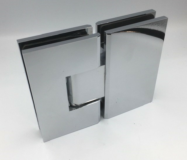 Polished Chrome adjustable angle glass to glass hinge