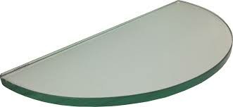 Image of Glass Shelf - Crescent - 500mm x 150mm - 10mm Clear Toughened Glass