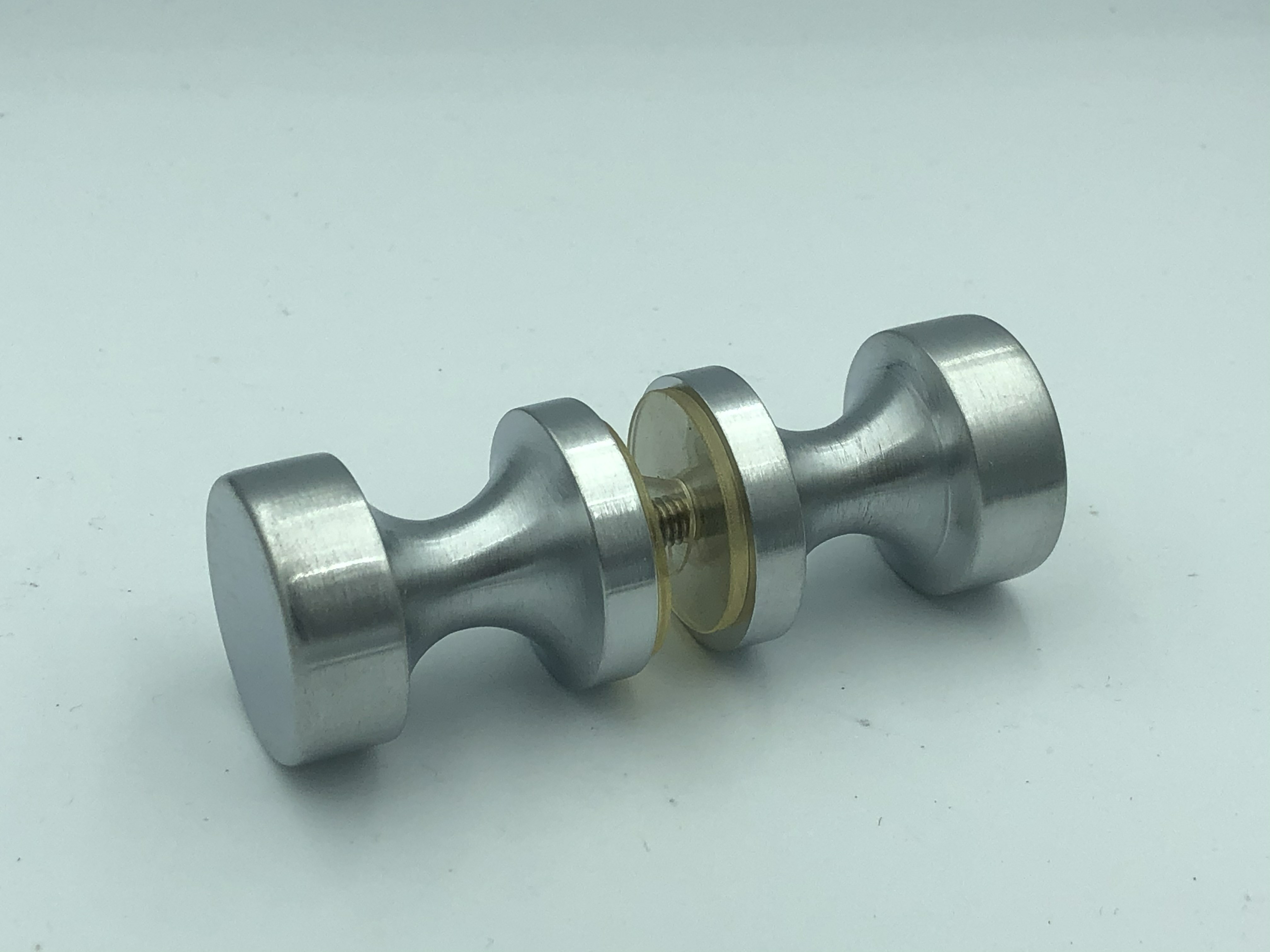 Double Pull Brass Knob - 32mm x 40mm - Satin Chrome