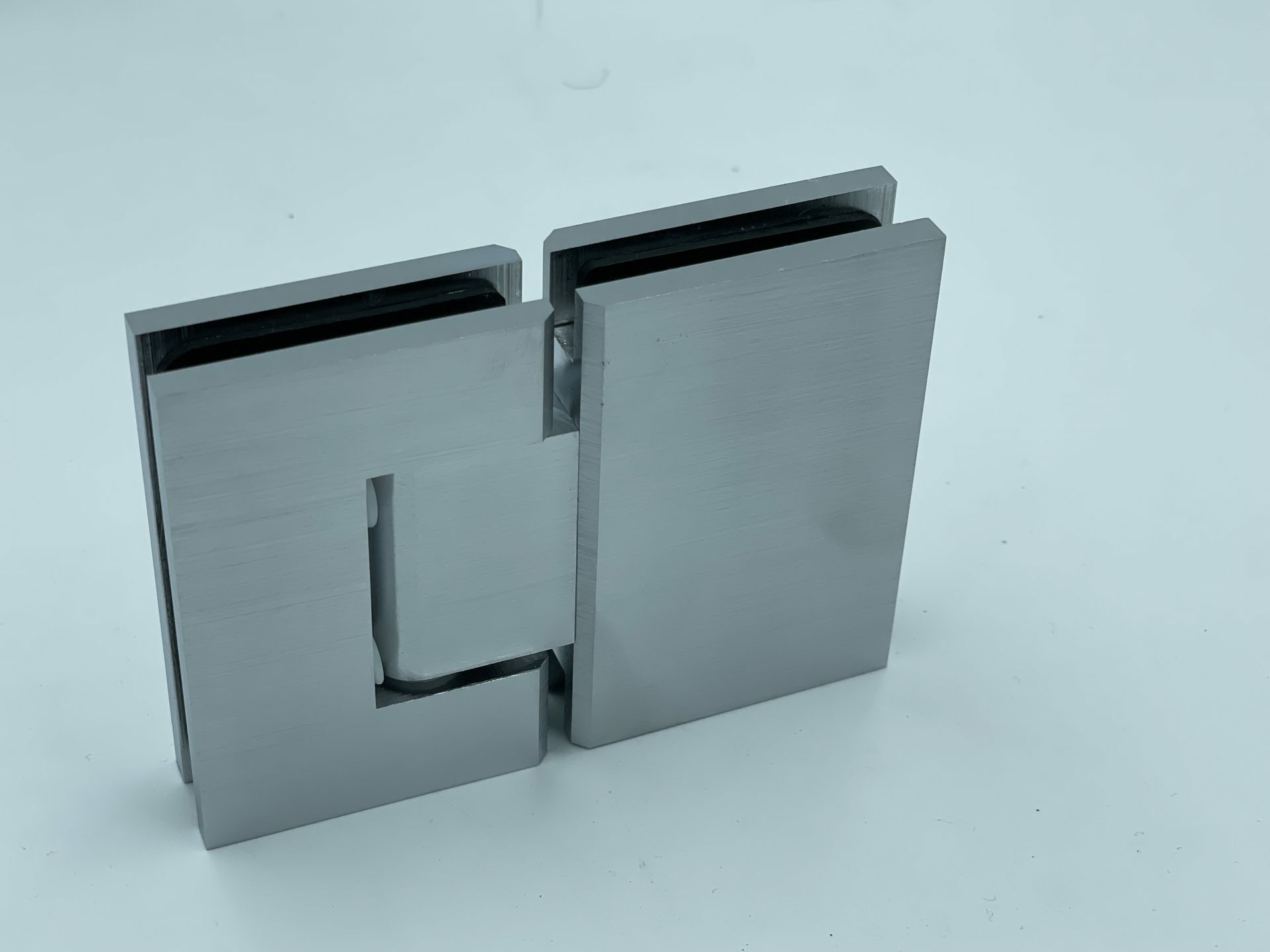 Satin Chrome 180 degree glass to glass micro hinge
