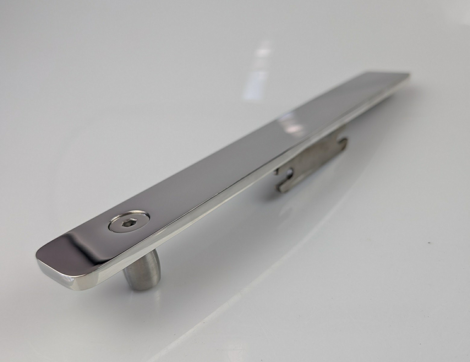 Image of Pivot Bracket - Top Glass to Glass in Polished Stainless Steel