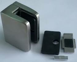 Glass Clamp - Square Profile 65mm High x 40mm Deep x 70mm Wide - Fix for 13.52-17.52 Glass Thickness - Polished Stainless Steel