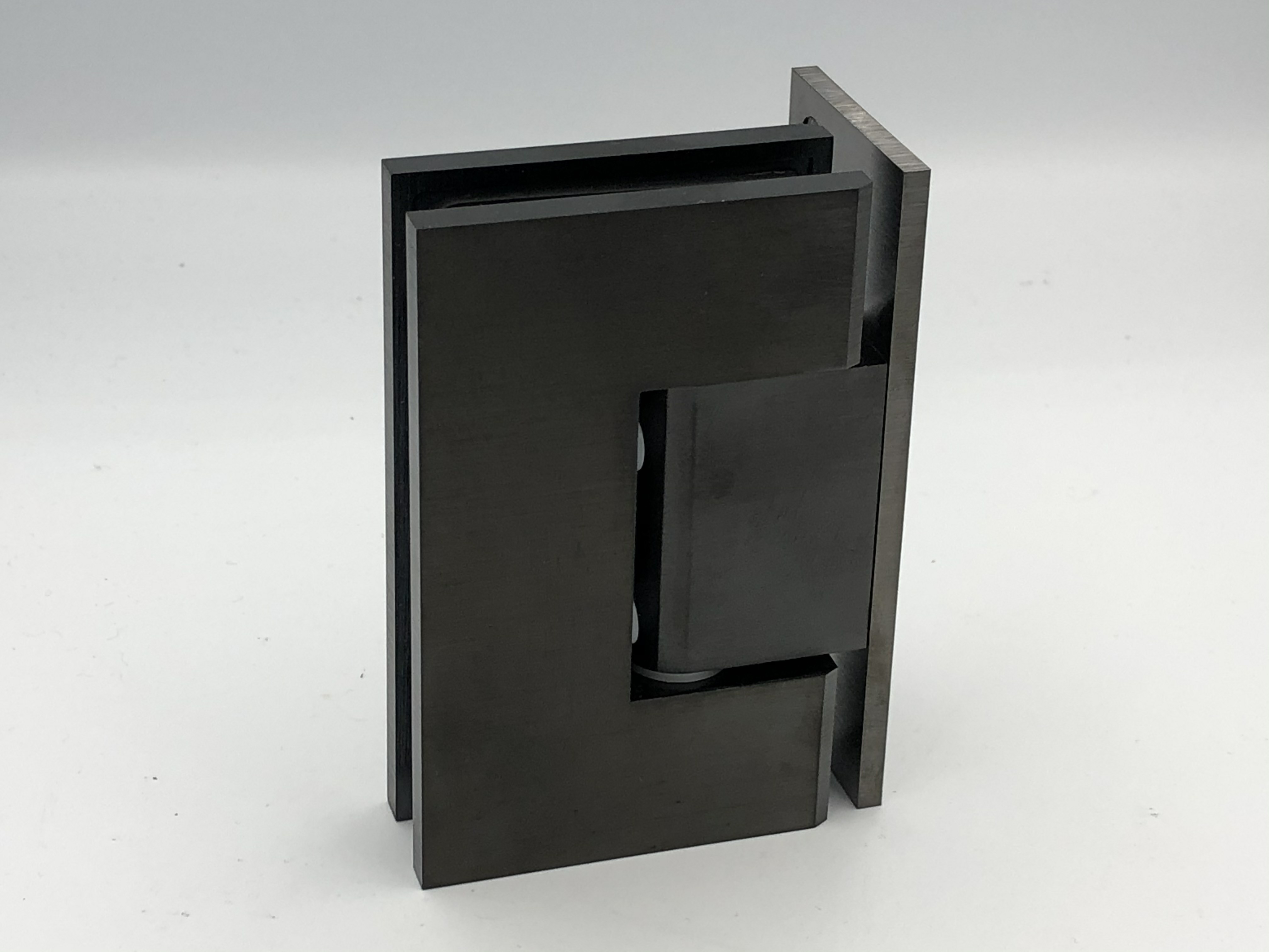 Brushed black HDES1L3 glass to wall hinge