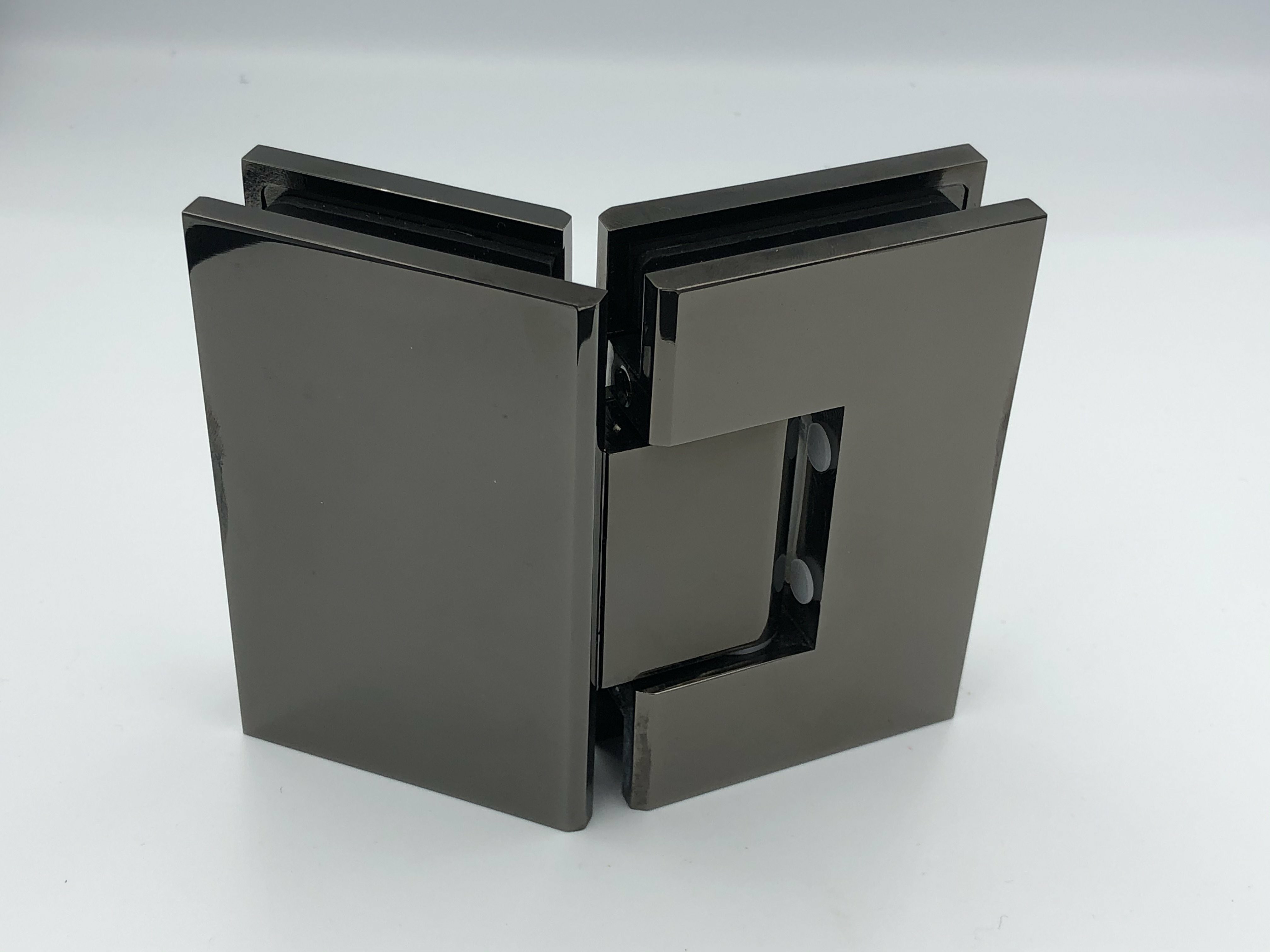ES2.135 GB - 135 degree angle glass to glass shower hinge in a gun black finish