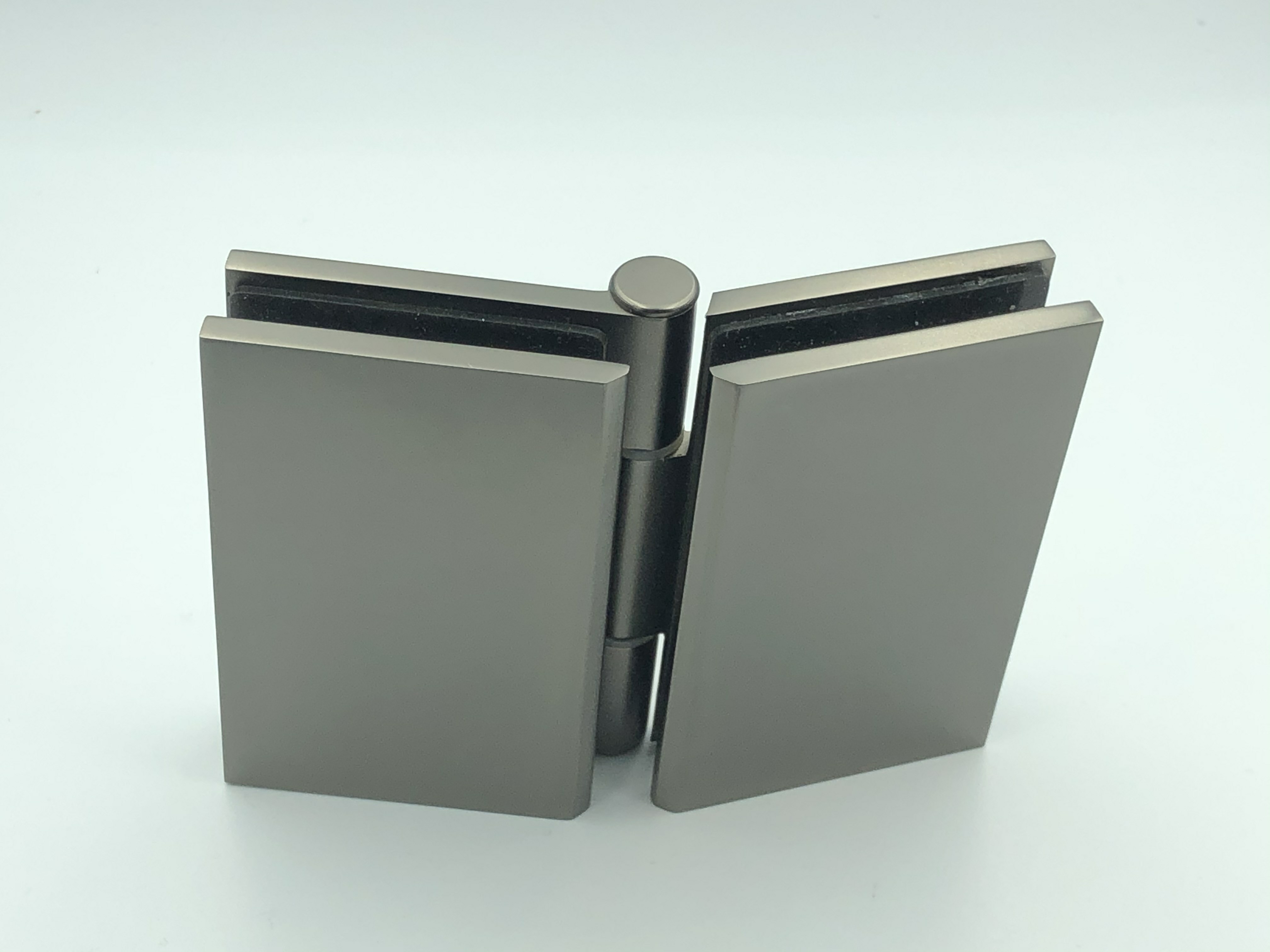 Bifold Shower Hinge for glass to glass fixing in Gun Black Dumb Oil