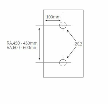 Handle - Rectangular D Pull Handle - 50mm x 25mm - 625mm Overall ...