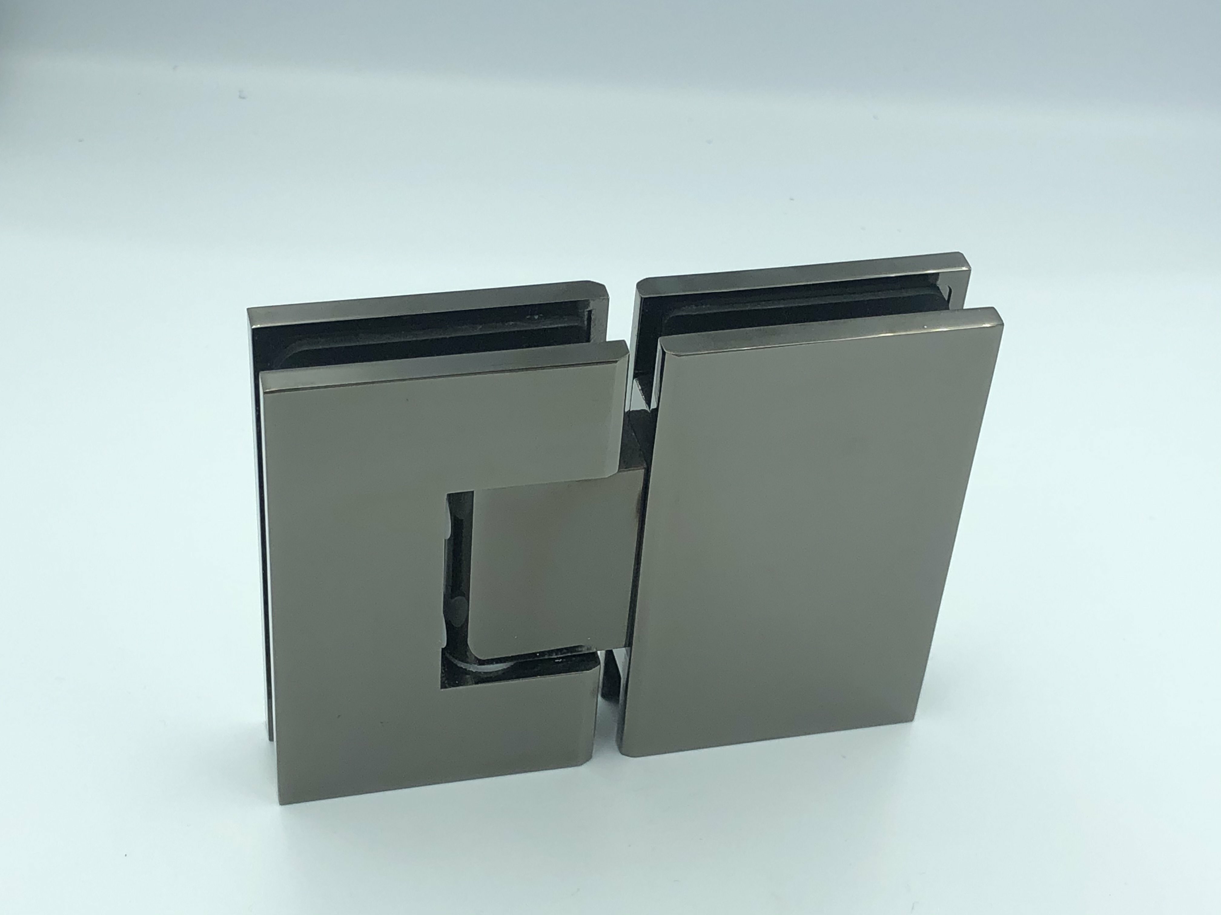 Gun black finish heavy duty hinge for glass to glass applications