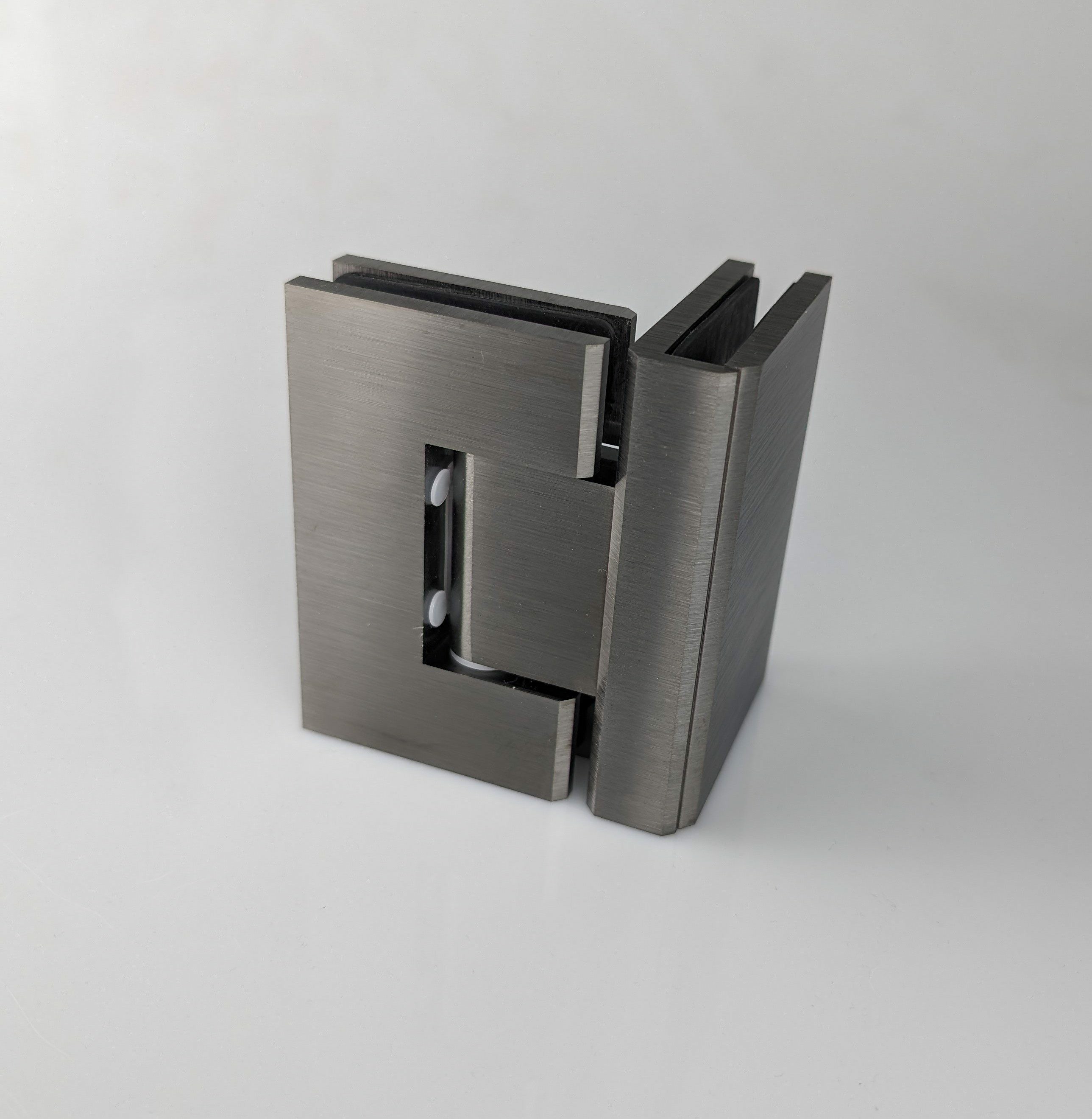 Shower Hinge - Glass to Glass - 90 Degree - Brushed Gun Black